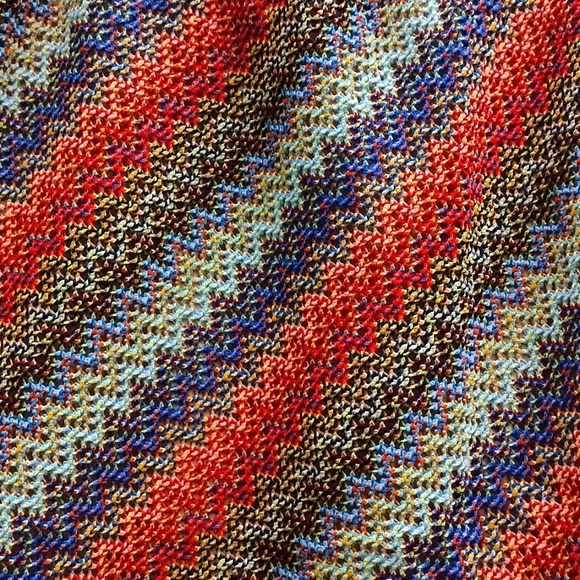 Vintage 90s Pale diagonal striped knit Y2K mini skirt XS - Picture 2 of 7